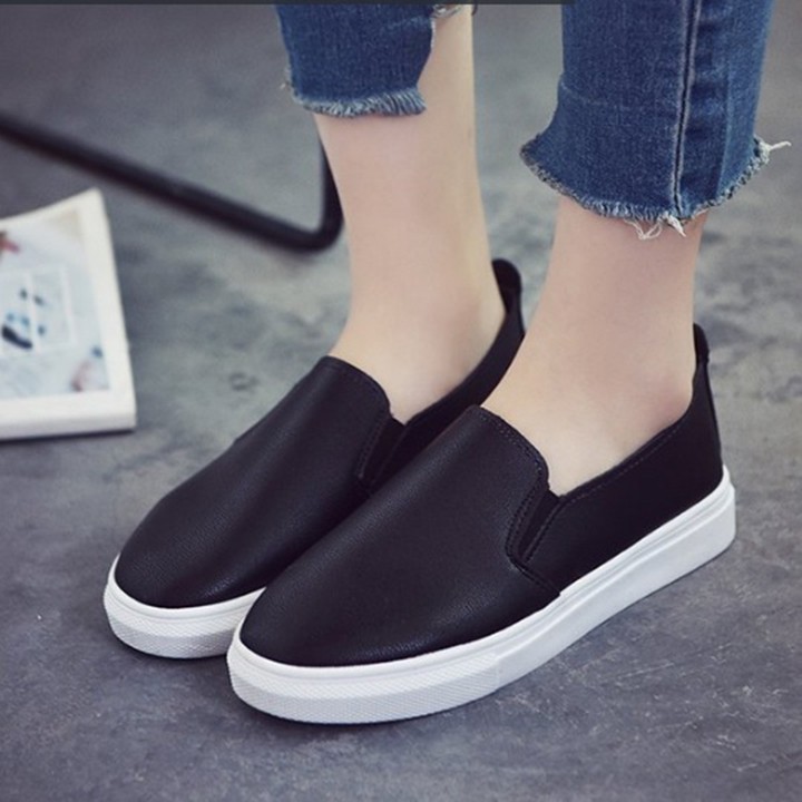 [SIÊU ÊM CHÂN] Giày slip on nữ da trơn đế thấp S150 dẻo dai, che nắng, di chuyển nhiều, đàn hồi tốt