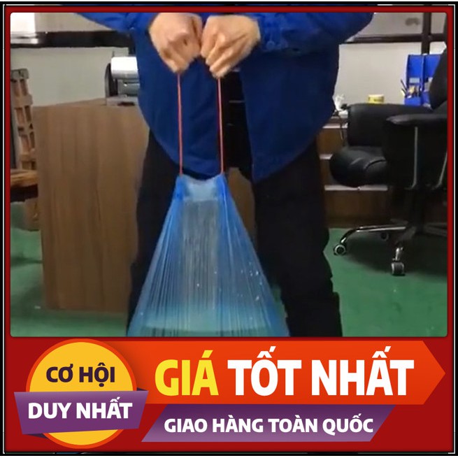 [SALE TẾT] ComBo 3 - Bao Đựng Rác Có Quai Xách Khác Màu: Hồng, Xanh Dương, Xanh Lá, Tím - Chất PE Bền Dai Khó Rách