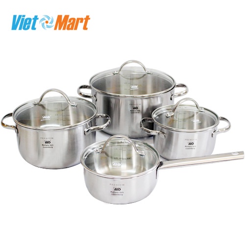 Bộ nồi Inox ELO Luxemburg 16/16/20/24 cm 4 chiếc của Đức dùng được cho bếp từ
