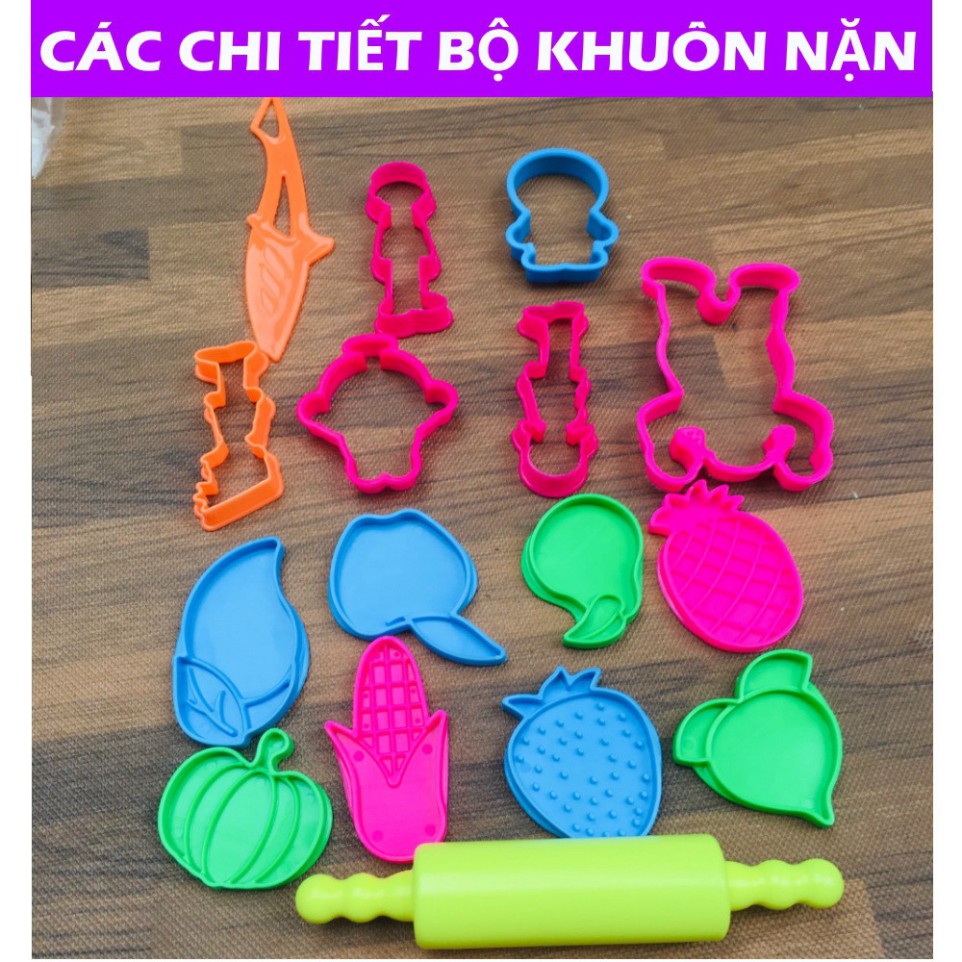 Bộ khuôn chơi đất nặn bột nặn cho bé 16 chi tiết hãng Thiên Long