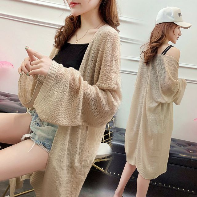 Áo cardigan len mỏng dáng dài hàng Quảng Châu thướt tha