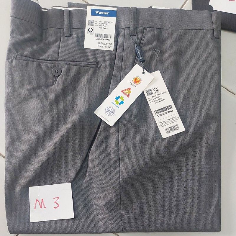 QUẦN TÂY VIỆT TIẾN CHÍNH HÃNG ,,,,,PHOM REGLUAR ,,,,, SIZE37,,VÒNG CẠP 97CM