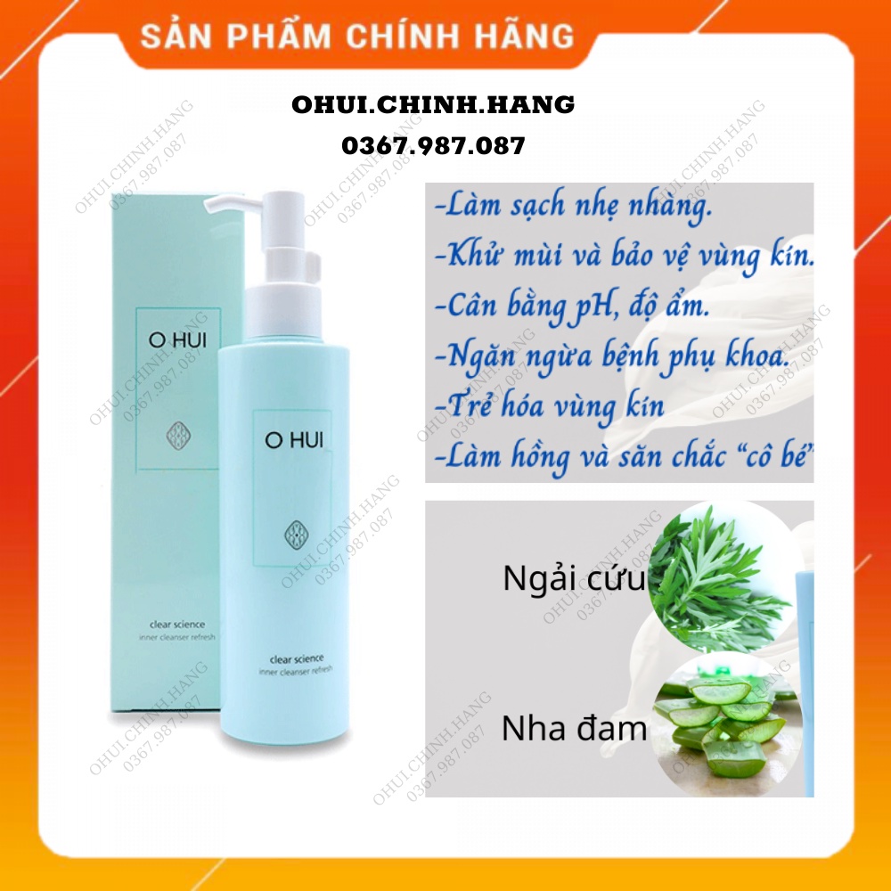 Dung dịch vệ sinh phụ nữ Cao cấp Ohui Body Science Inner Cleanser Refresh( set 2 chai)