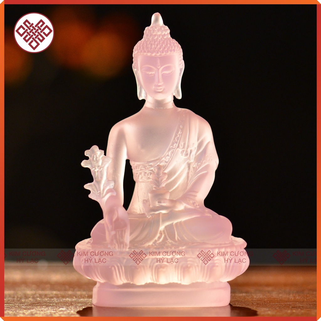 Tượng Phật Dược Sư Mật Tông [Kim Cương Hỷ Lạc] Màu Hồng