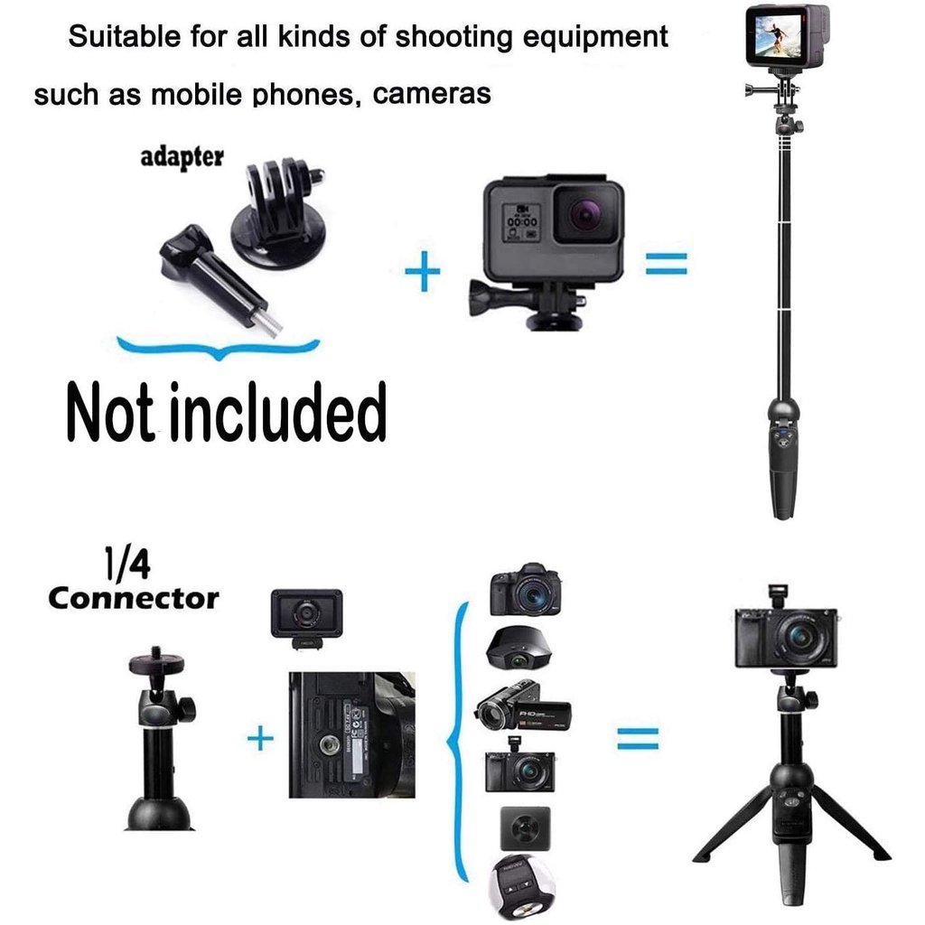 GOPRO Gậy Chụp Ảnh Tự Sướng 40 Inch Không Dây Có Thể Mở Rộng Cho Iphone 12 11 Pro Xs Max Xr X 8plus 7 Samsung Galaxy S20 S10 Pro | BigBuy360 - bigbuy360.vn