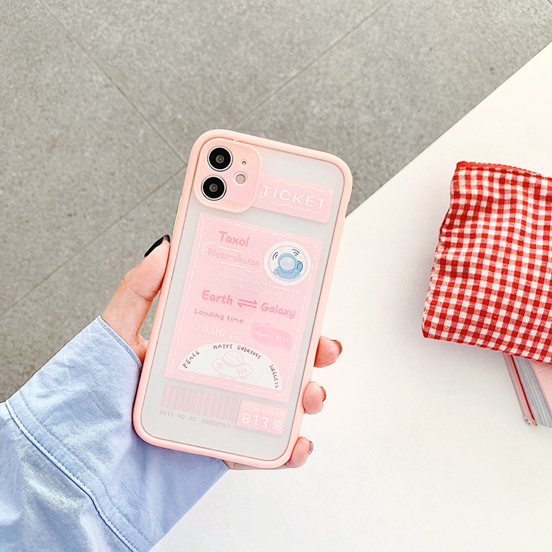 Ốp lưng iphone Tickeet & Planet nhám viền nổi cong 5/5s/6/6plus/6s/6splus/7/7plus/8/8plus/x/xs/11/12/pro/max/plus/promax | BigBuy360 - bigbuy360.vn