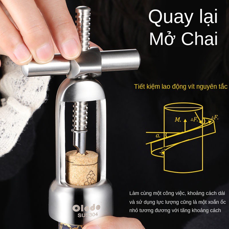 Vít rượu vang Oral Duo cao cấp Bộ mở chai bằng thép không gỉ 304 dày dụng cụ nắp nhà hàng khách sạn