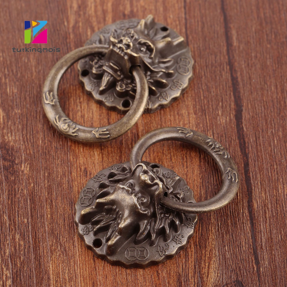 Set 2 tay nắm ngăn kéo hình đầu rồng phong cách cổ điển