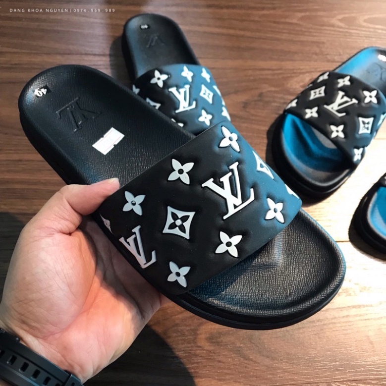 DÉP QUAI NGANG LV VÂN HOA TRẮNG - DÉP NAM EO VI QUAI HOA