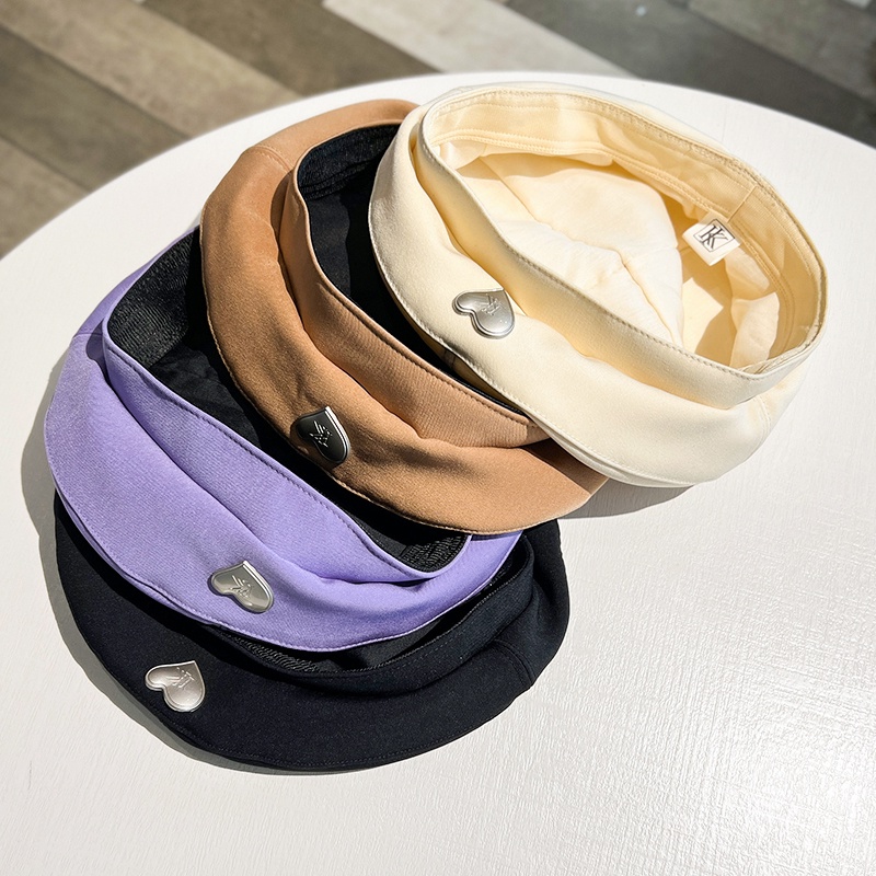 Mũ beret MG STUDIO trang trí khóa hình trái tim thời trang