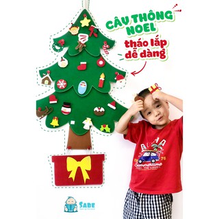 Cây thông vải dạ 3 tầng x 2 lớp dày dặn