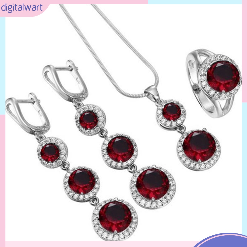 Set Vòng cổ Nhẫn Và Đôi Khuyên Tai Kiểu Dáng Thời Trang Sang Trọng Cho Nữ