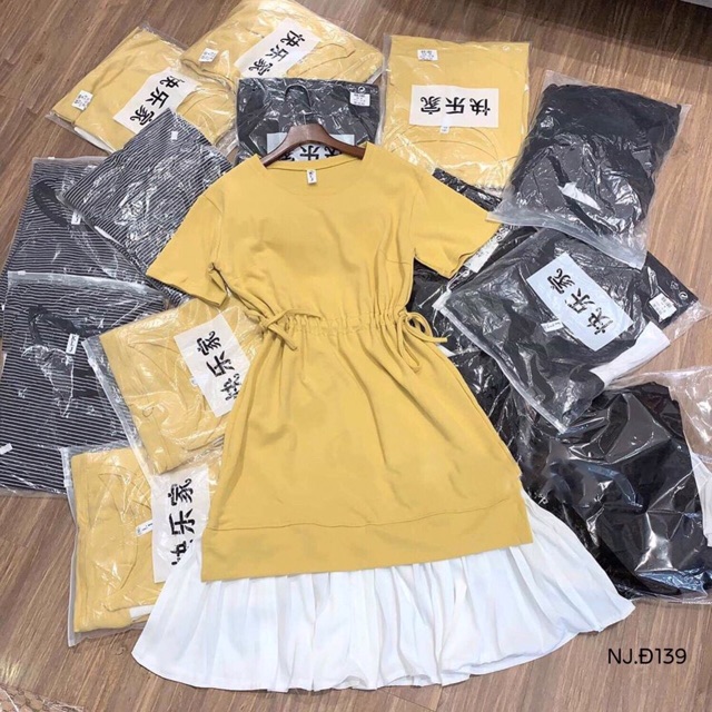 ĐẦM BIGSIZE đuôi cá rút eo ĐEN-VÀNG 60-80kg | BigBuy360 - bigbuy360.vn