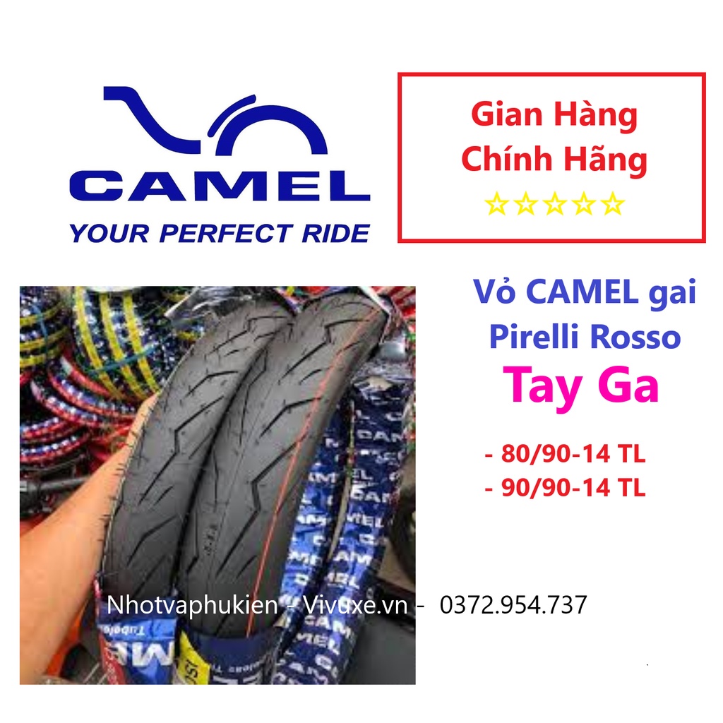 Vỏ Camel gai Tia sét 80/90-14, 90/90-14 dành cho xe Tay Ga ab, vario, vision,.....