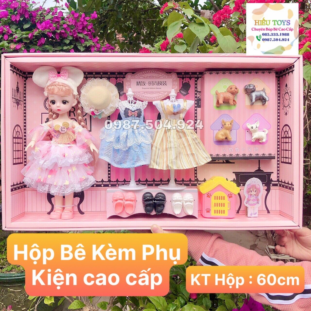 Hộp Bê  Cỡ Lớn 60cm Kèm Phụ Kiện Cao Cấp Đồ Chơi Búp Bê Cho Bé Gái Từ 2 Đến 10 Tuổi Hiếu Toys