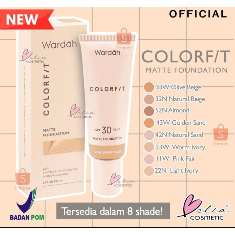 (hàng Mới Về) Kem Nền Lì Chống Nắng Spf30 Wardah Colorfit