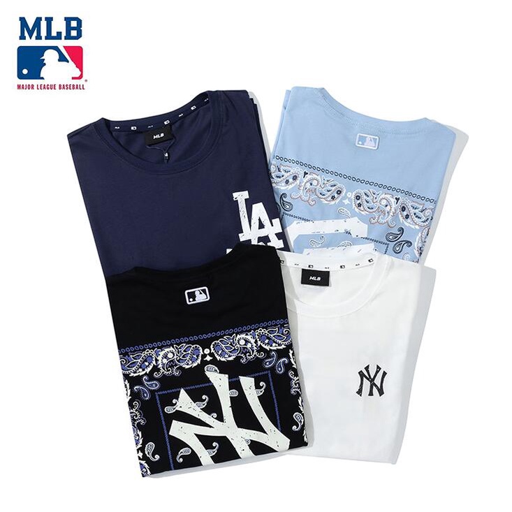 Mlb Áo Thun Tay Ngắn Chất Liệu Cotton In Họa Tiết Cho Nam Nữ