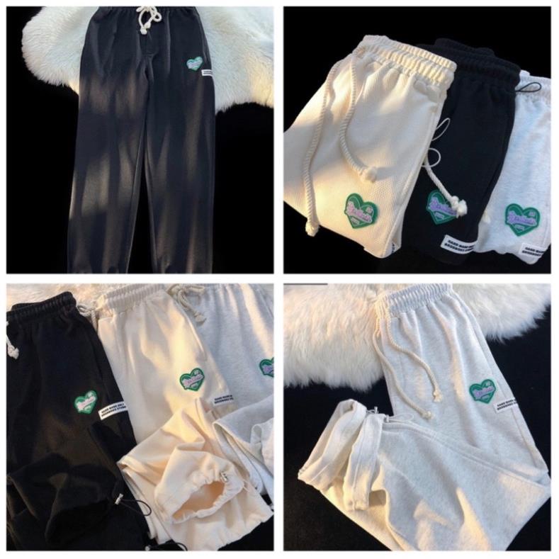 [ẢNH THẬT-SẴN] Quần Nỉ Tim Rút Ống Rộng Ulzzang Unisex Hàn Quốc