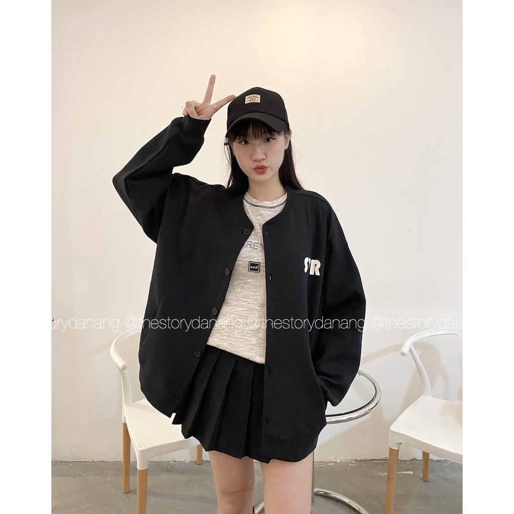 Áo cardigan nữ form rộng in chữ  A1807