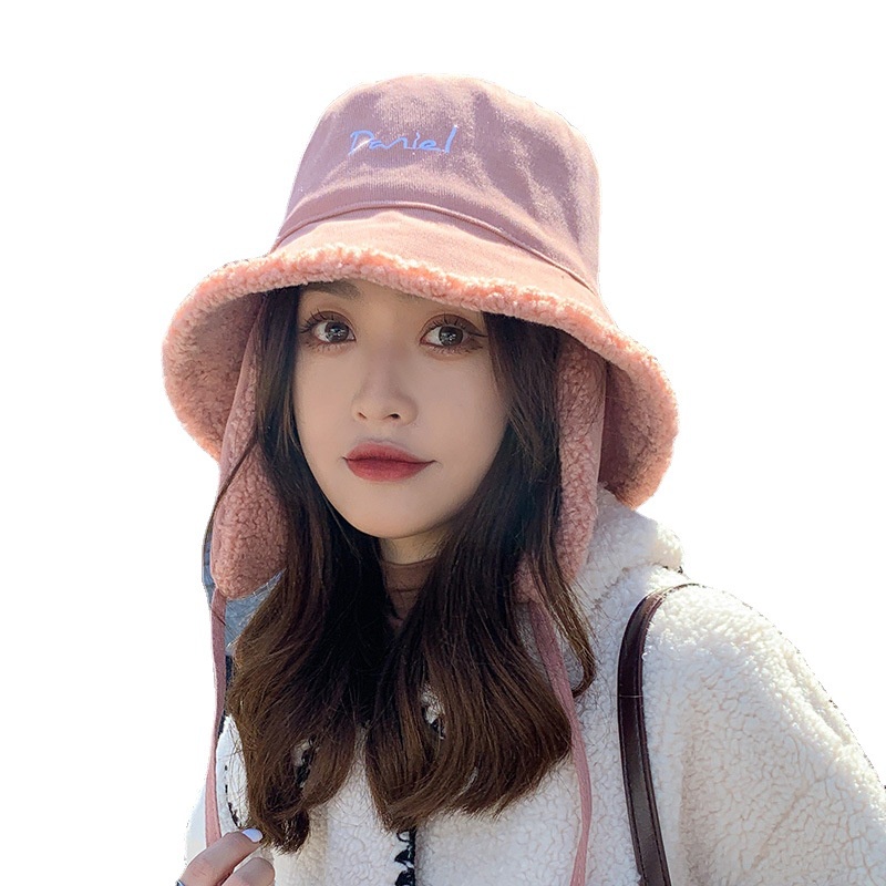 Mũ tai bèo phối lông cừu thời trang thu đông 2021 cho nữ