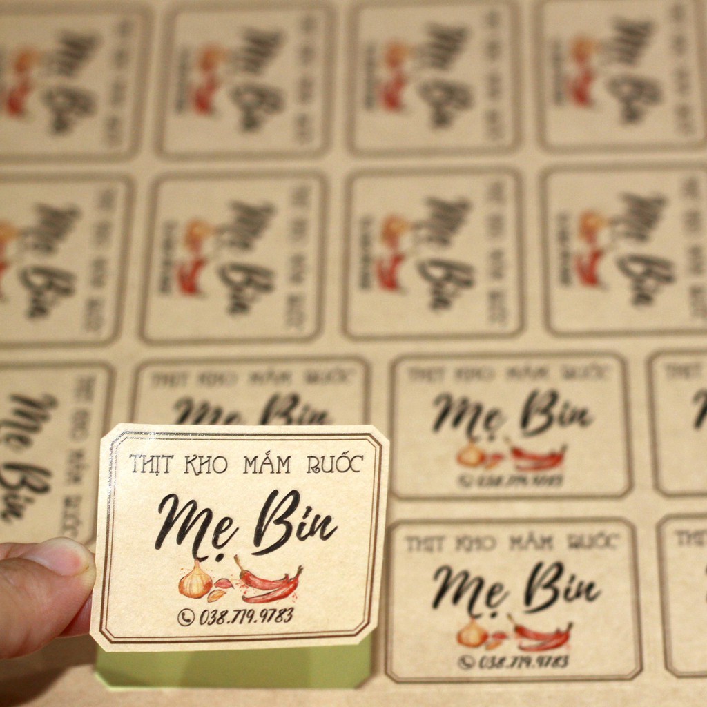 Combo Tem Decal giấy Kraft Homemade
