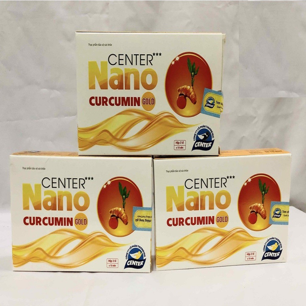 CENTER Nano CURCUMIN GOLD – Hỗ trợ điều trị Viêm loét dạ dày, phục hồi sau hóa trị, xạ trị (Hộp 30 viên)