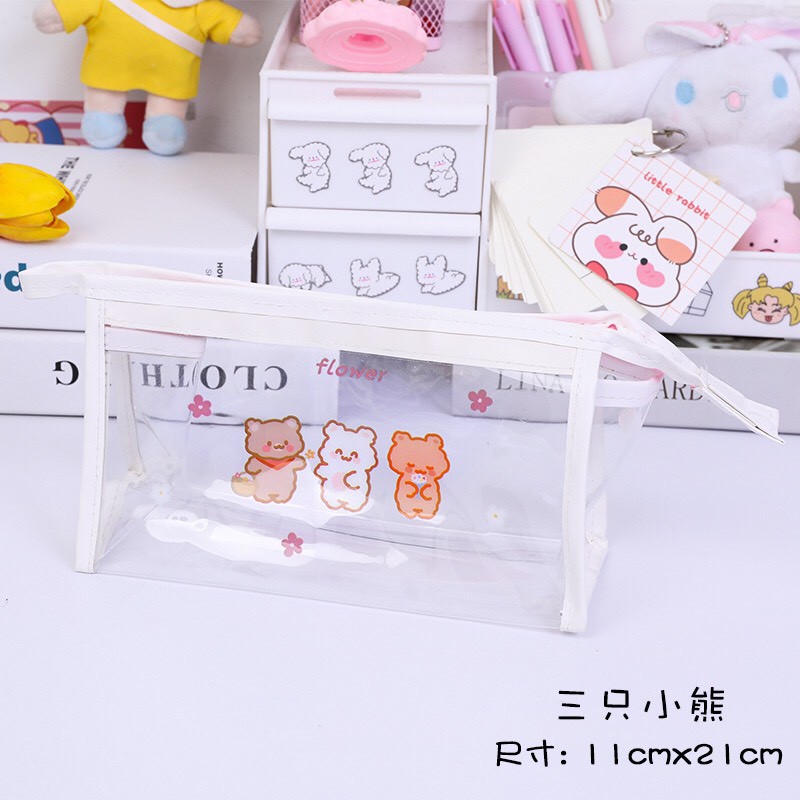 Hộp bút trong suốt cute hình tam giác ( khách lựa mẫu) HB998 - BaloGigo