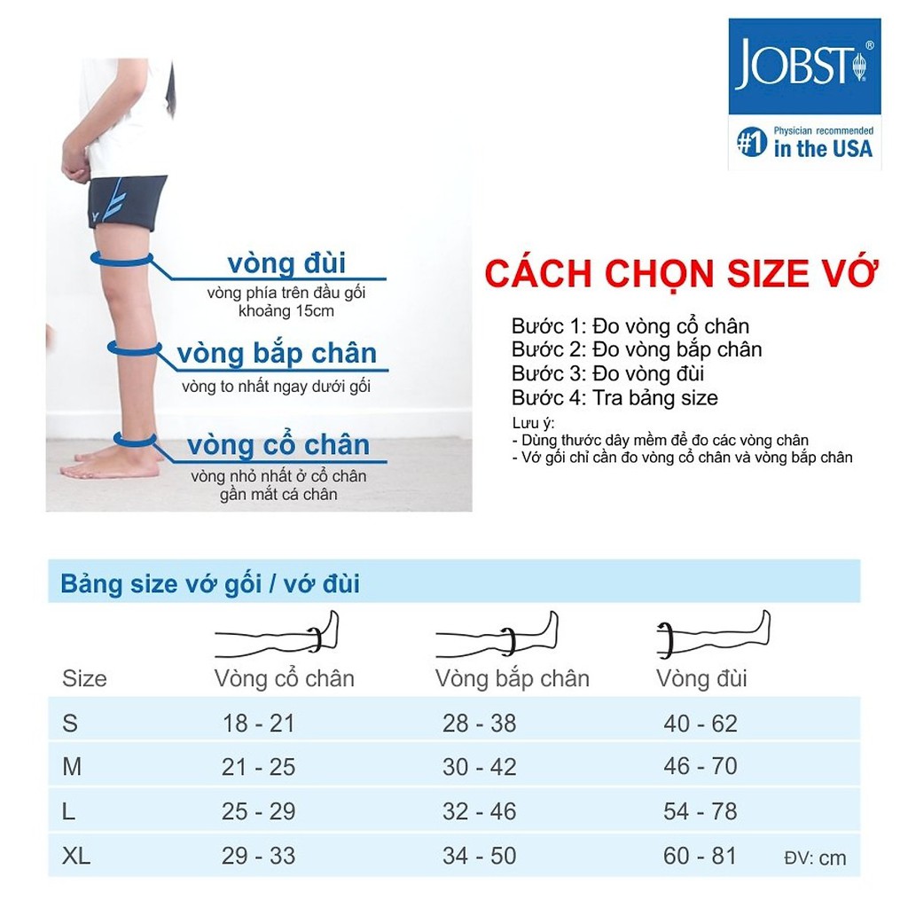 Vớ y khoa đùi Hỗ Trợ Điều Trị suy giãn tĩnh mạch chân JOBST