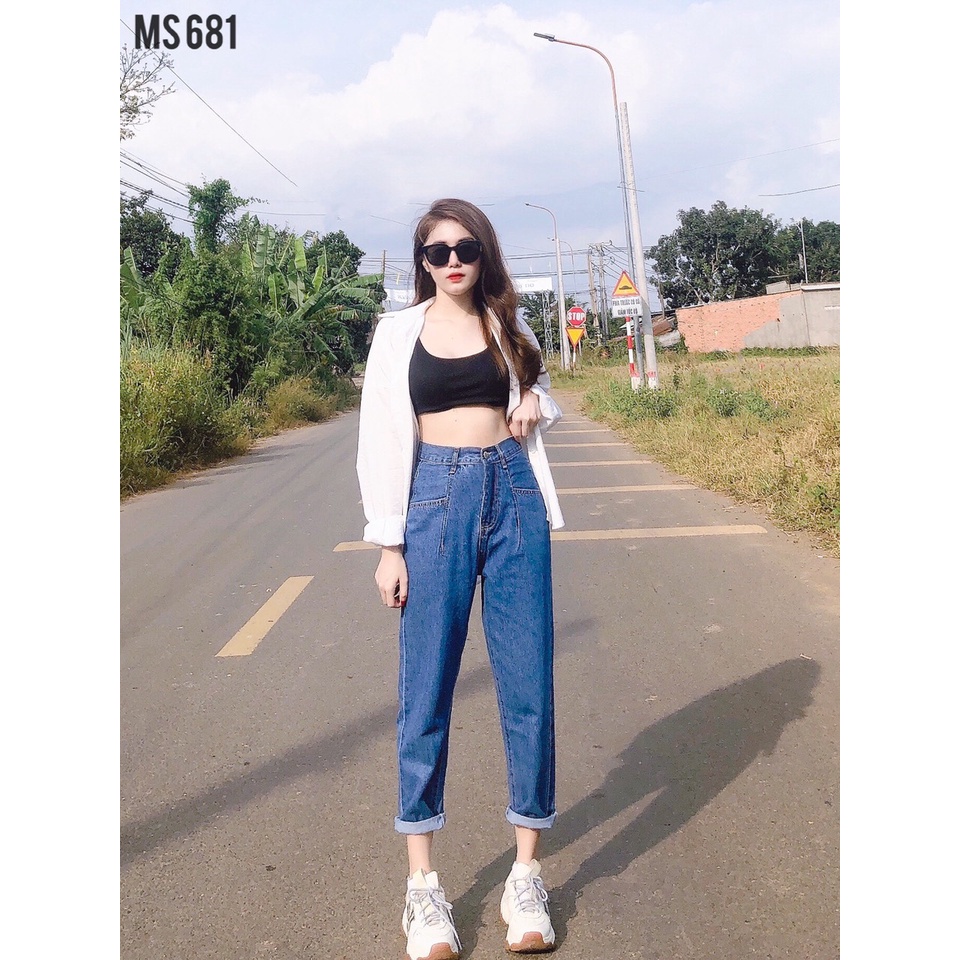 Quần Jeans nữ baggy lưng cao Novelty MS681 2201020