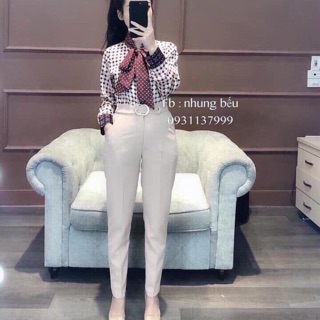 Quần baggy đai chữ