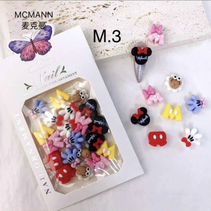charm Hoạt hình 3D trang trí móng nail “M Nơ “