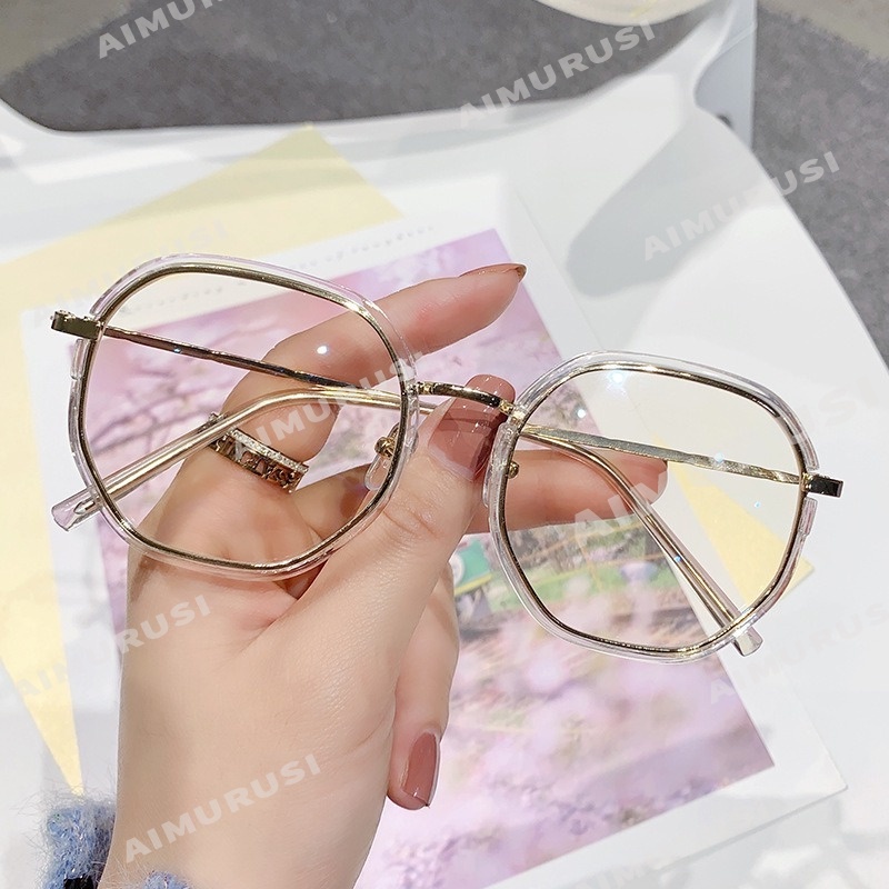 Mắt Kính Chống Bức Xạ Trong Suốt Phong Cách Hàn Quốc Cổ Điển Thời Trang Dành Cho Nữ