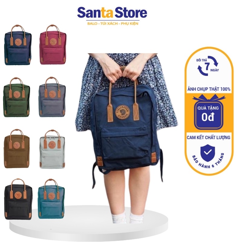 Balo Kanken Leather No2 quai da thời trang nam nữ Unisex SANTA STORE phong cách Ulzzang Hàn Quốc vải chống nước cap cấp