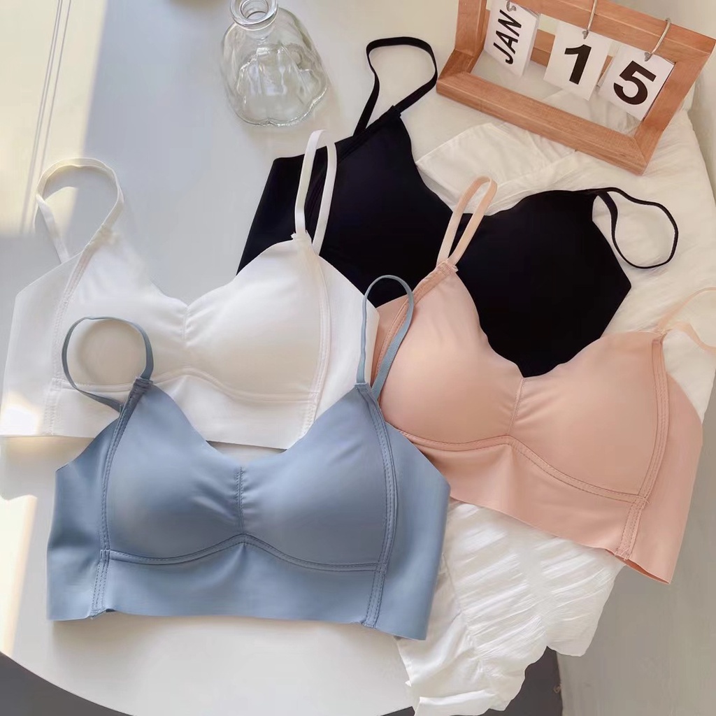 Mới Áo Lót Nâng Ngực Không Đường May Cài Nút Phong Cách Pháp