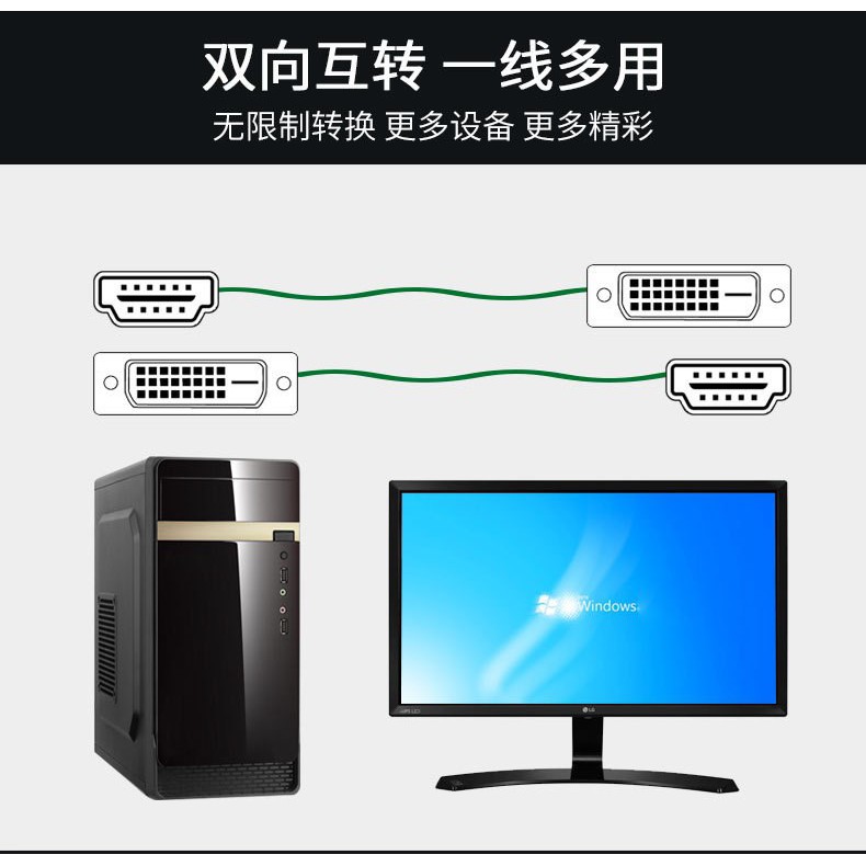 DÂY HDMI to DVI 24+1, ĐẦU CHUYỂN DVI 24+5 to VGA_Bảo Hành 3 Tháng.