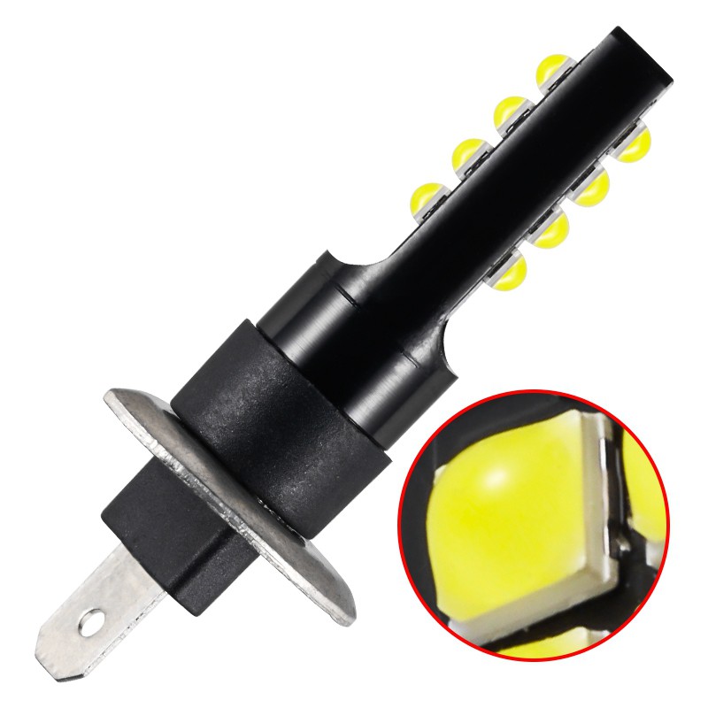 2 Bóng đèn led sương mù H1 12v-24v 12smd 3030 chip W5W194 cho xe hơi