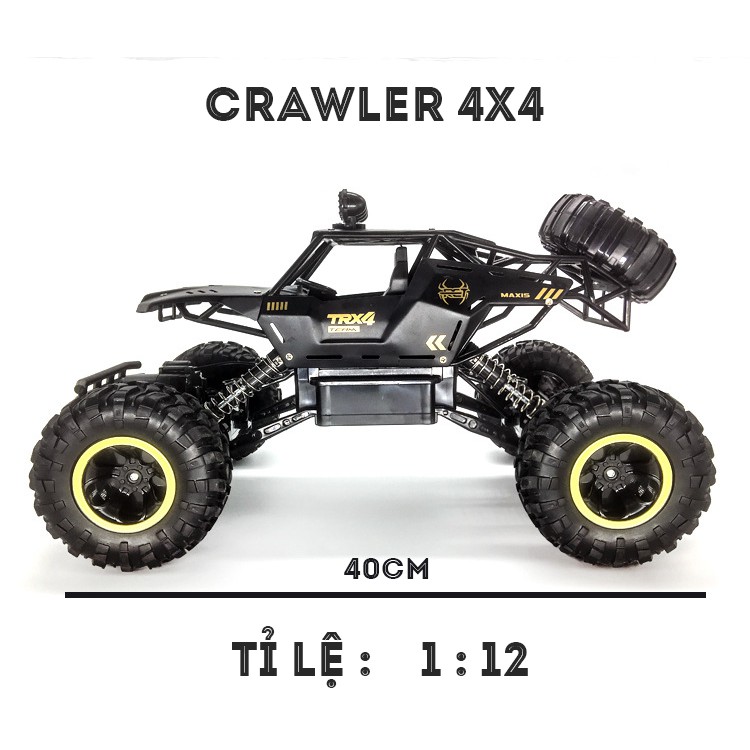 Xe Oto Điều Khiển Từ Xa Hãng Crawler Bản To 37x22x20cm Bằng Thép Không Gỉ, Oto Địa Hình Leo Núi Siêu Khỏe