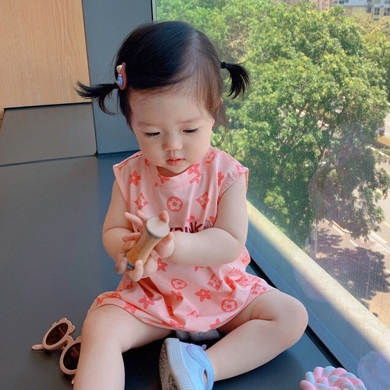 Váy Bé Gái Sát Nách, Váy Suông, Váy Đi Biển Cotton AM913 TTR306 Váy dài tay TTR160