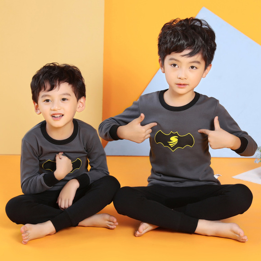 Cartoon Sleepwear Kids Boys Girls Long Sleeve Tops+Trouser 2PCS Pajama Set