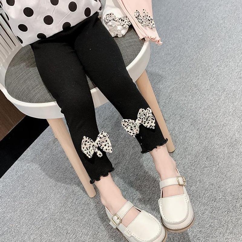 Quần Legging Mỏng Đính Nơ Dáng Ôm Thời Trang Hàn Quốc Cho Bé Gái