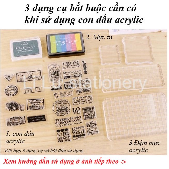 Con dấu silicon trong suốt trang trí sổ trang trí vintage diy chữ hoa hoa lá 20 mẫu