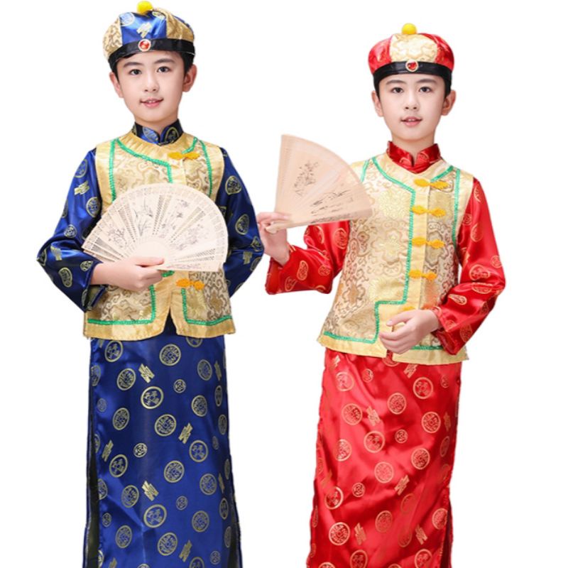(Có sẵn) Trang phục bé trai Nhà Thanh Trung Quốc, quần áo công tử nhà Thanh cho bé trai