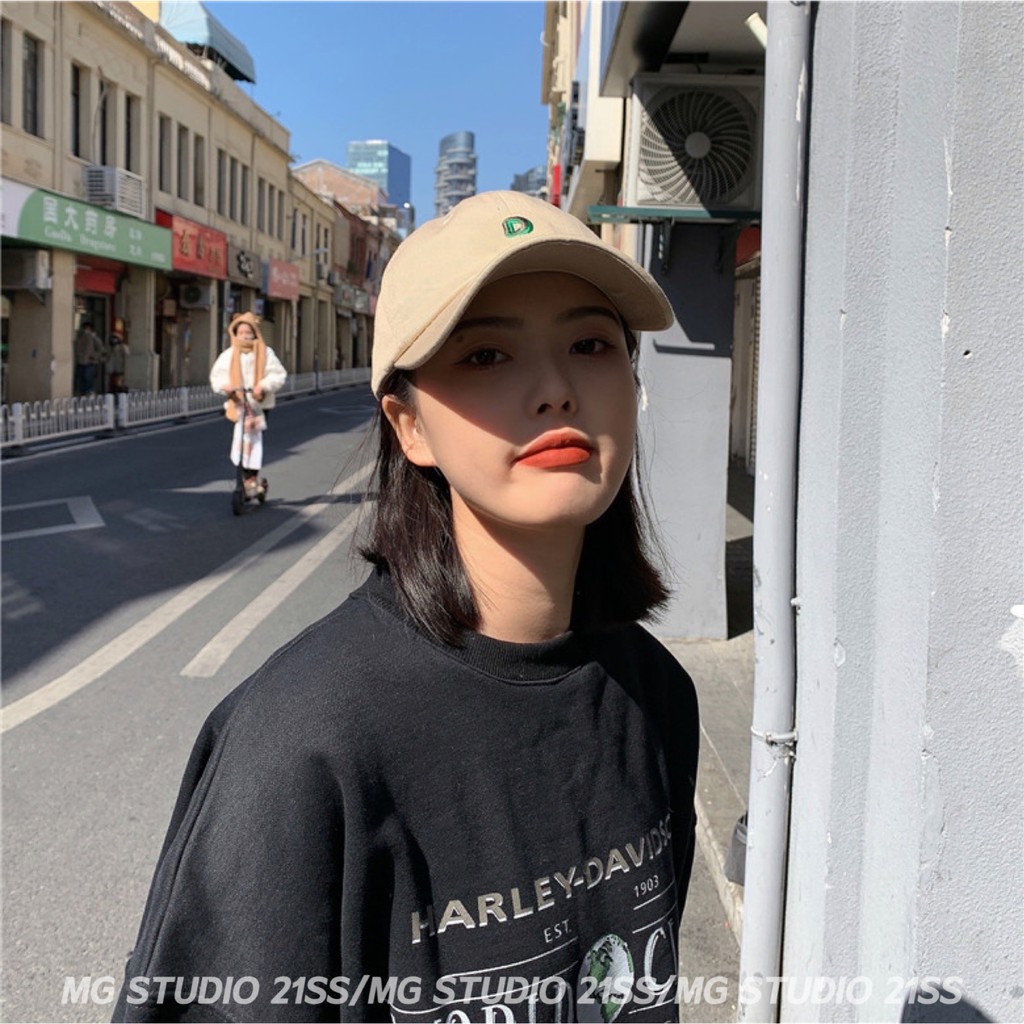 Mũ Lưỡi Trai MG STUDIO Thêu Họa Tiết Chữ &quot;D&quot; Cá Tính