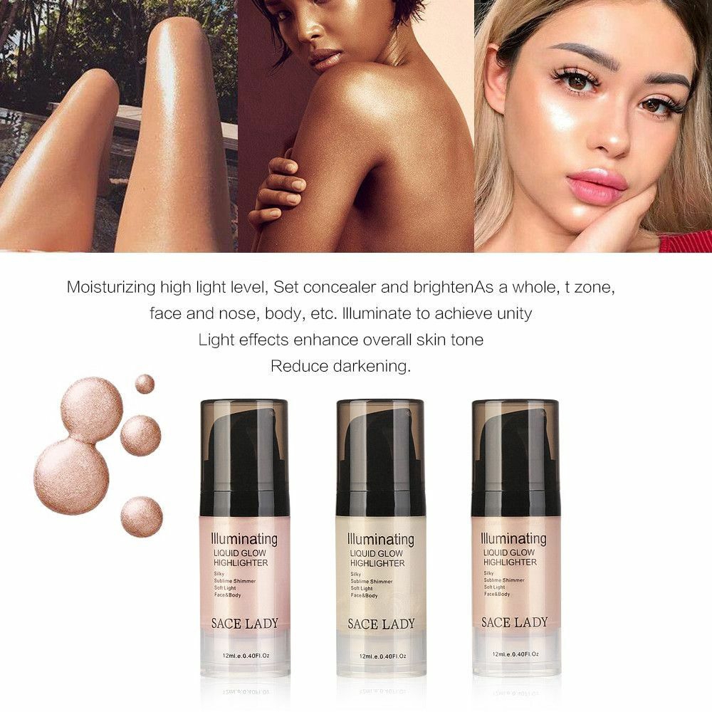 [Hàng mới về] Phấn bắt sáng dạng lỏng tạo lớp trang điểm thu hút cho người mới bắt đầu thương hiệu Sace Lady 12ml
