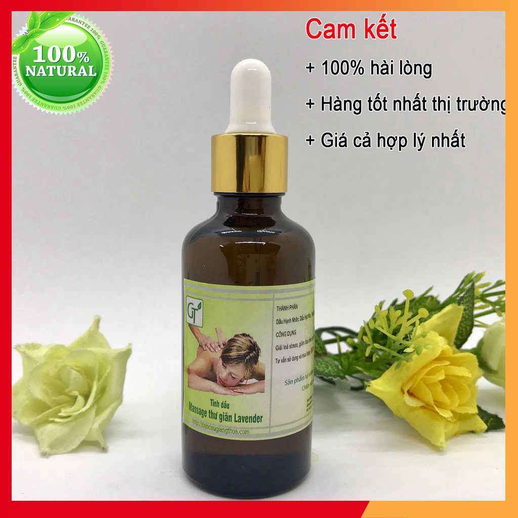 Tinh dầu Massage Thư Giãn Oải Hương (Lavender) 100ml - Mềm Mịn Da, Không Bết Dính, Thư Giãn, Giải Tỏa Stress