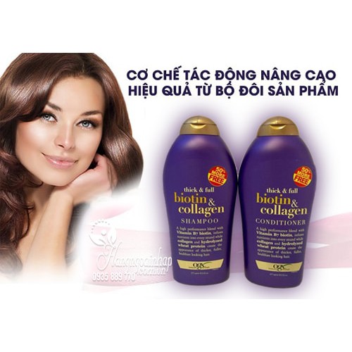 Dầu Gội Xả Biotin Collagen [Hàng Chính Hãng] Chống Rụng Tóc Và Kích Thích Mọc Tóc Nhanh, Hương Thơm Dịu, 577ml