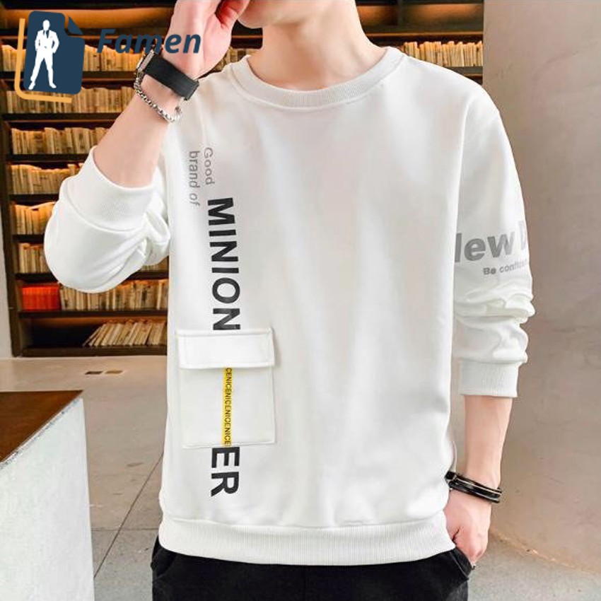 Áo thun dài tay nam form rộng có túi hộp vải xịn phong cách hàn tại shop Famen
