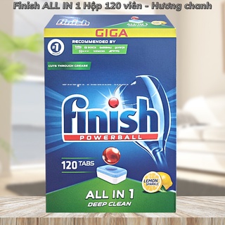 Viên Rửa Bát Finish 120 Viên All In 1 Dùng Cho Máy Rửa Bát ( Tổng Hợp Bột Muối Bóng ...)