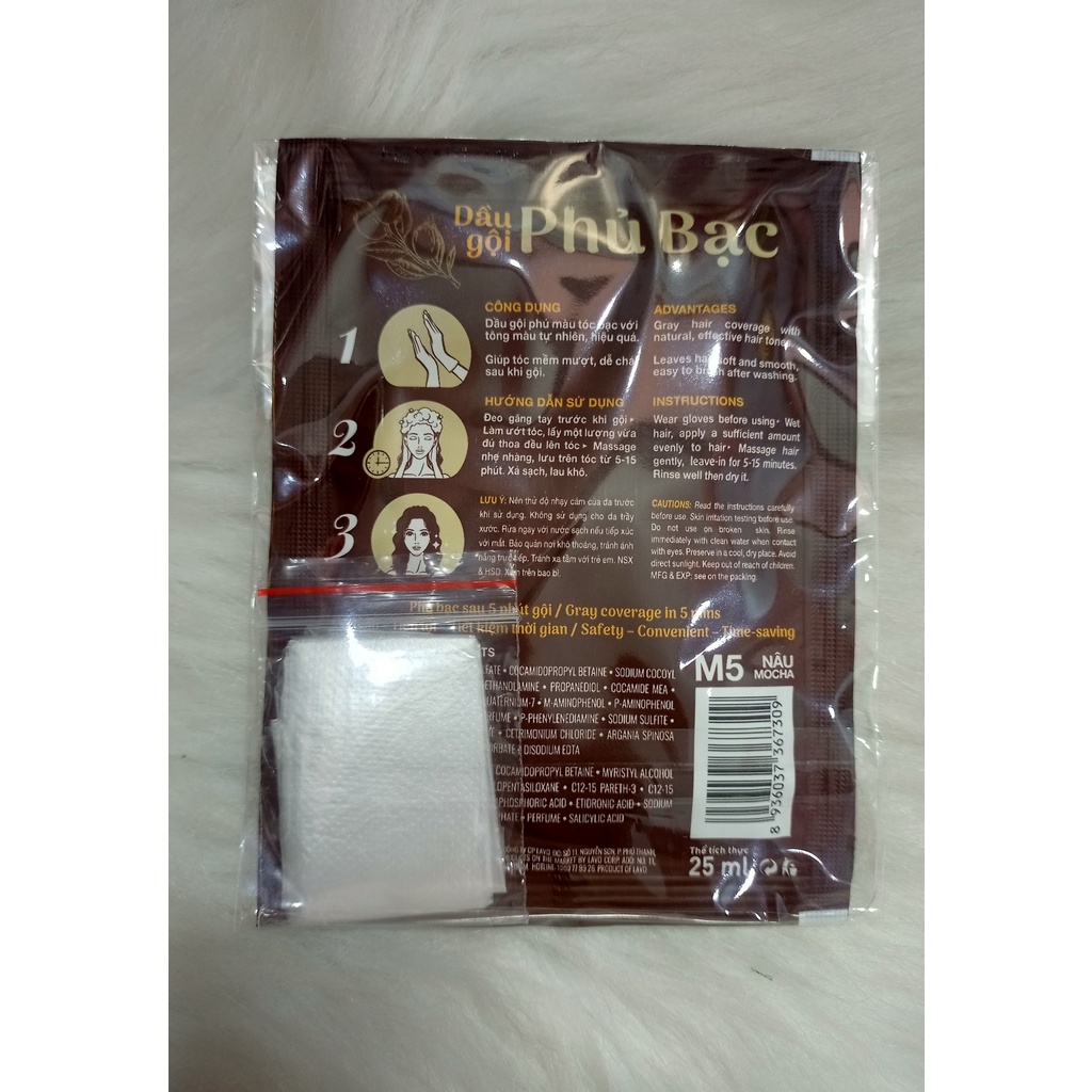 Dầu gội Nhuộm phủ bạc Mpros gói
