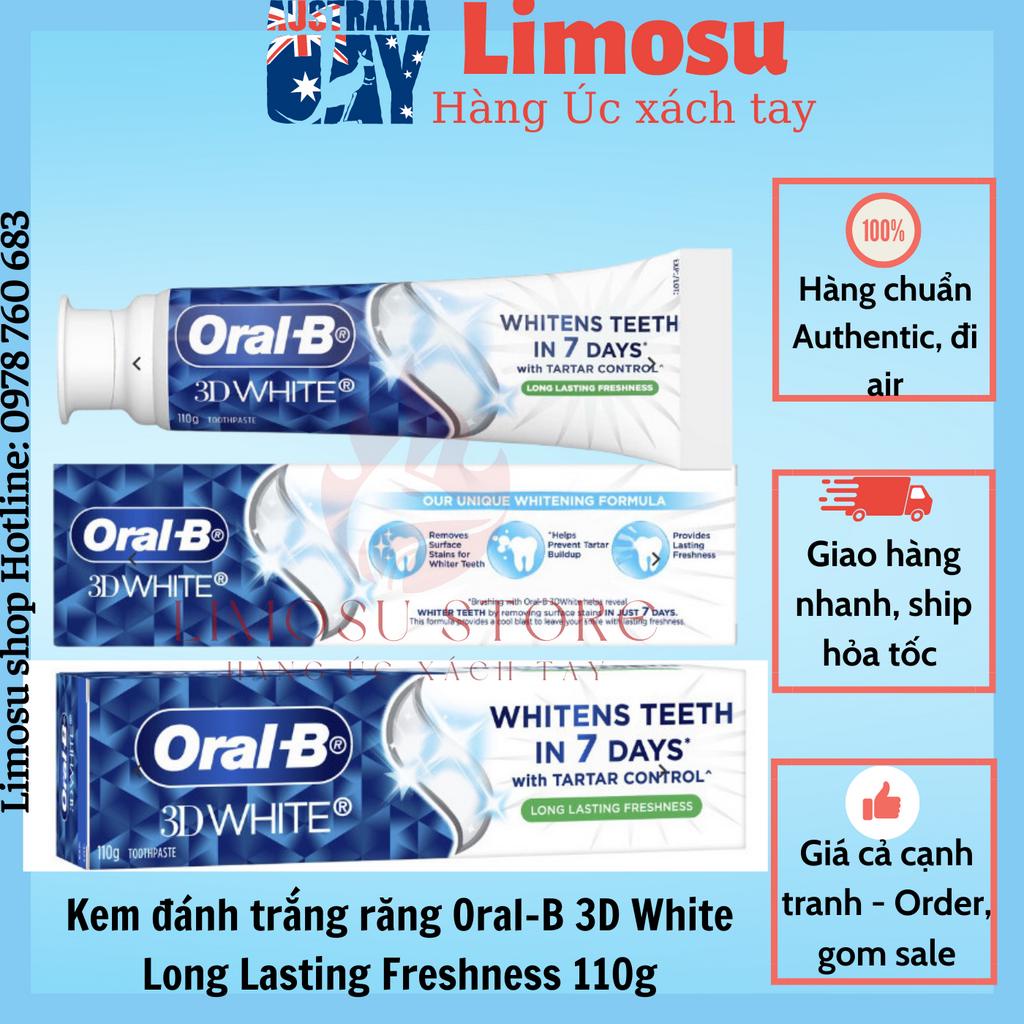 Kem đánh trắng răng Oral B 3D White Whitens Teeth in 7 days 110g [Hàng Úc]